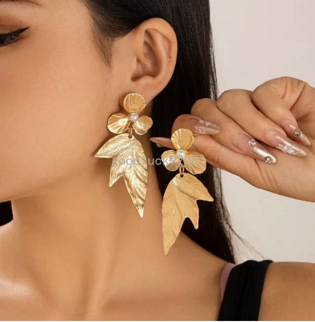 womens leaf drop earings