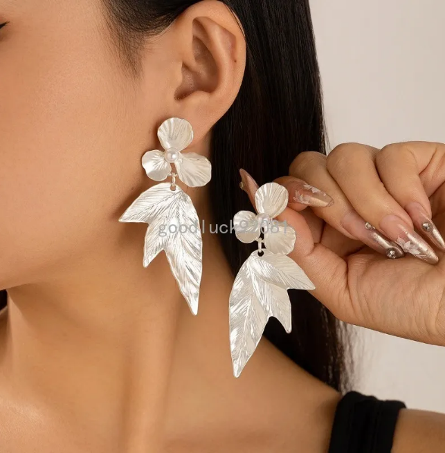 womens leaf drop earings