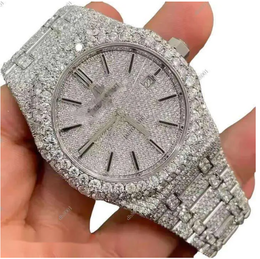 Iced Out VVS Moissanite Dia Bust Down Premium Quality watch